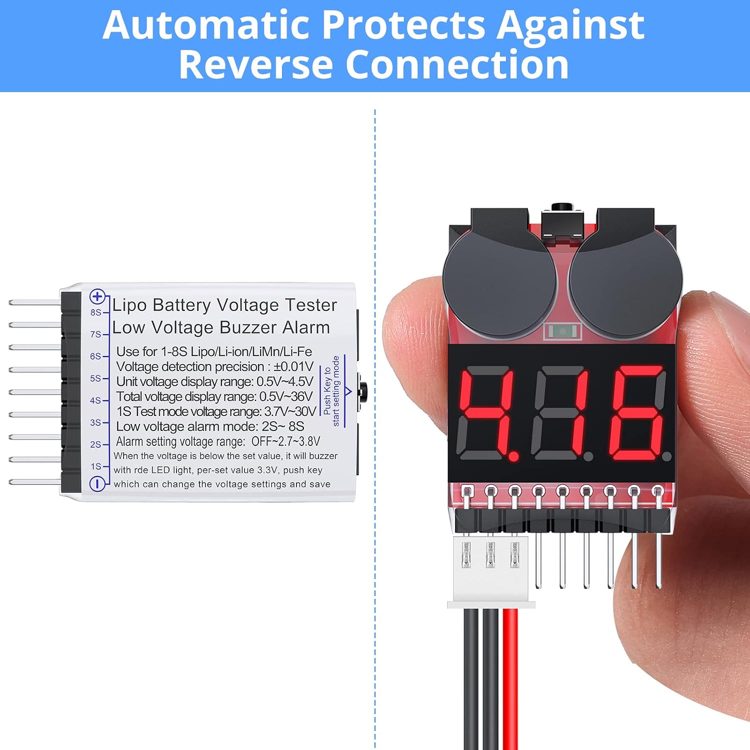 Oike 1-8S 2IN1 Lipo Battery Vo - Drone Battery Voltage Checker ulasan dan harga