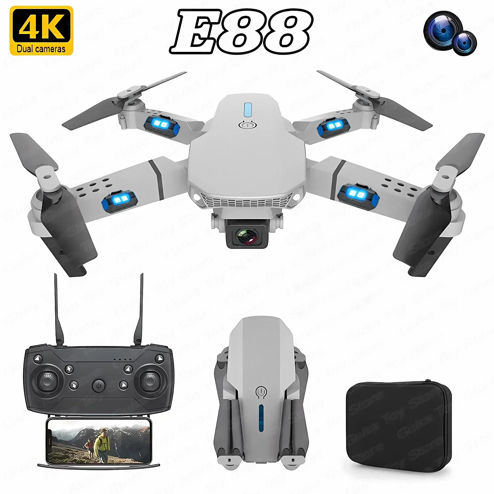 E88 Pro WIFI FPV Drone Wide An - Drone Battery Case ulasan dan harga